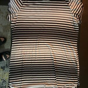 Elegant Striped Black and White Midi Dress